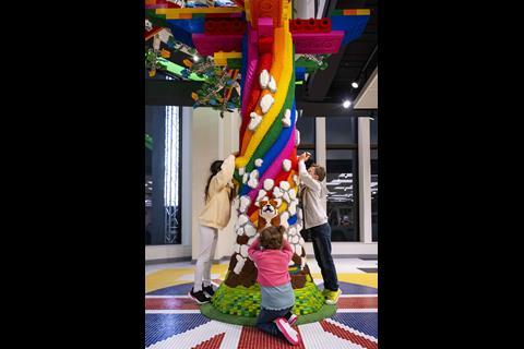 The interactive 'tree of discovery' at Lego store, Leicester Square